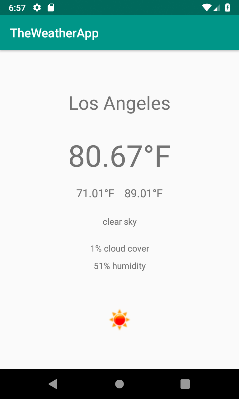 weather details for Los Angeles in weather app